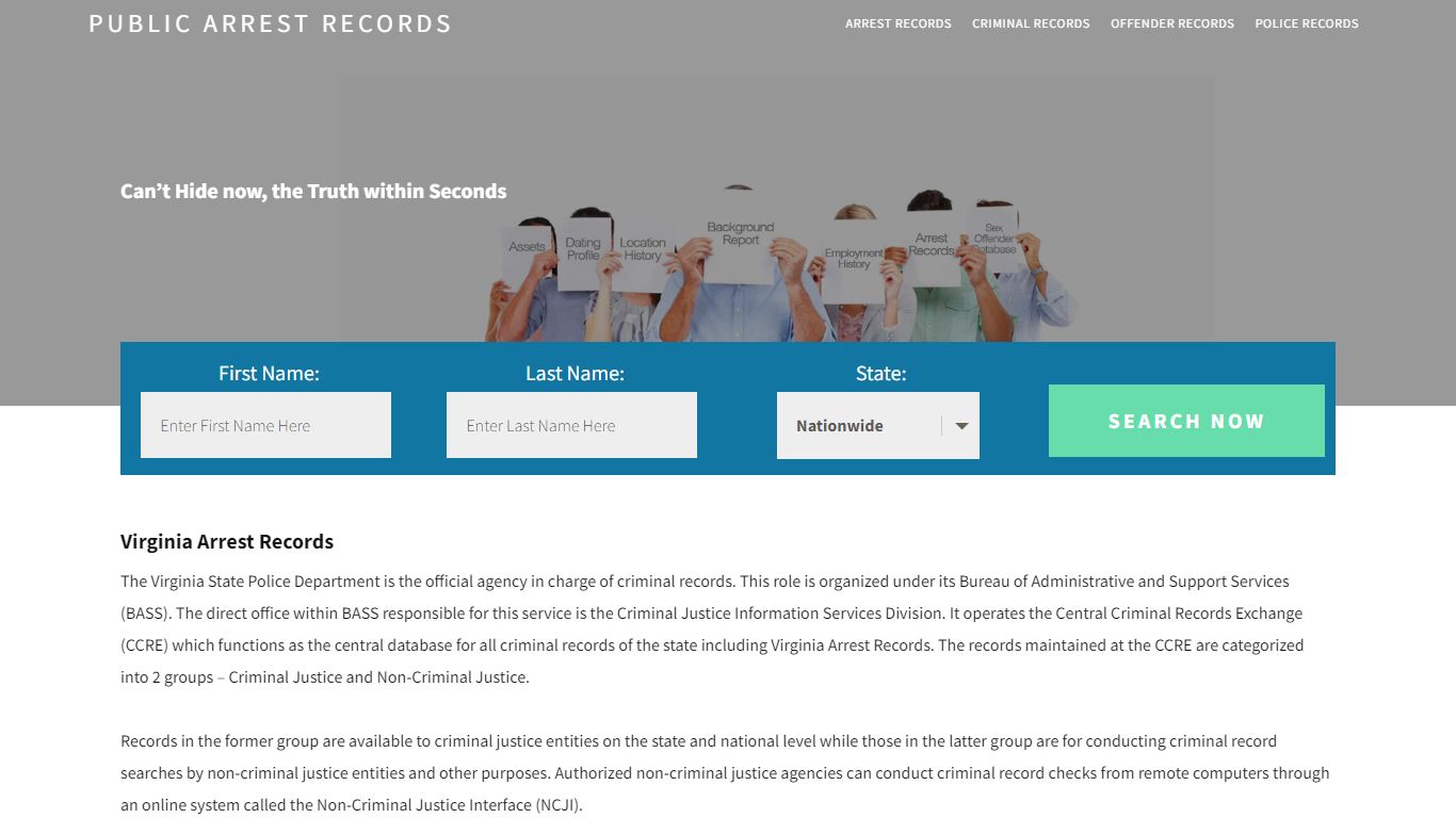 Virginia Arrest Records | Get Instant Reports On People